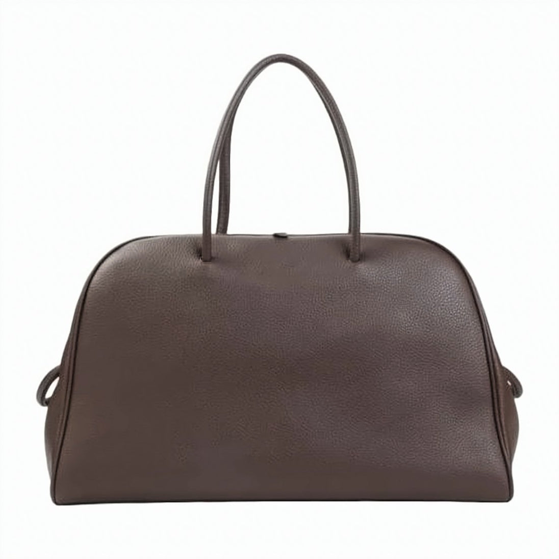 Pebbled Calf Leather Structured Shoulder Bag