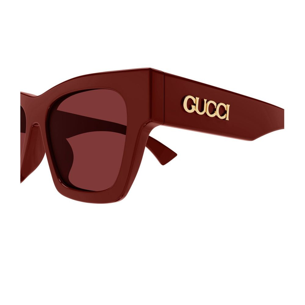 Gg1835S Linea Name Of Brand Square Cat-Eye Sunglasses In Burgundy Recycled Acetate