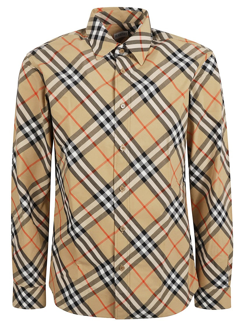 Plaid Button-Down Shirt With Long Sleeves