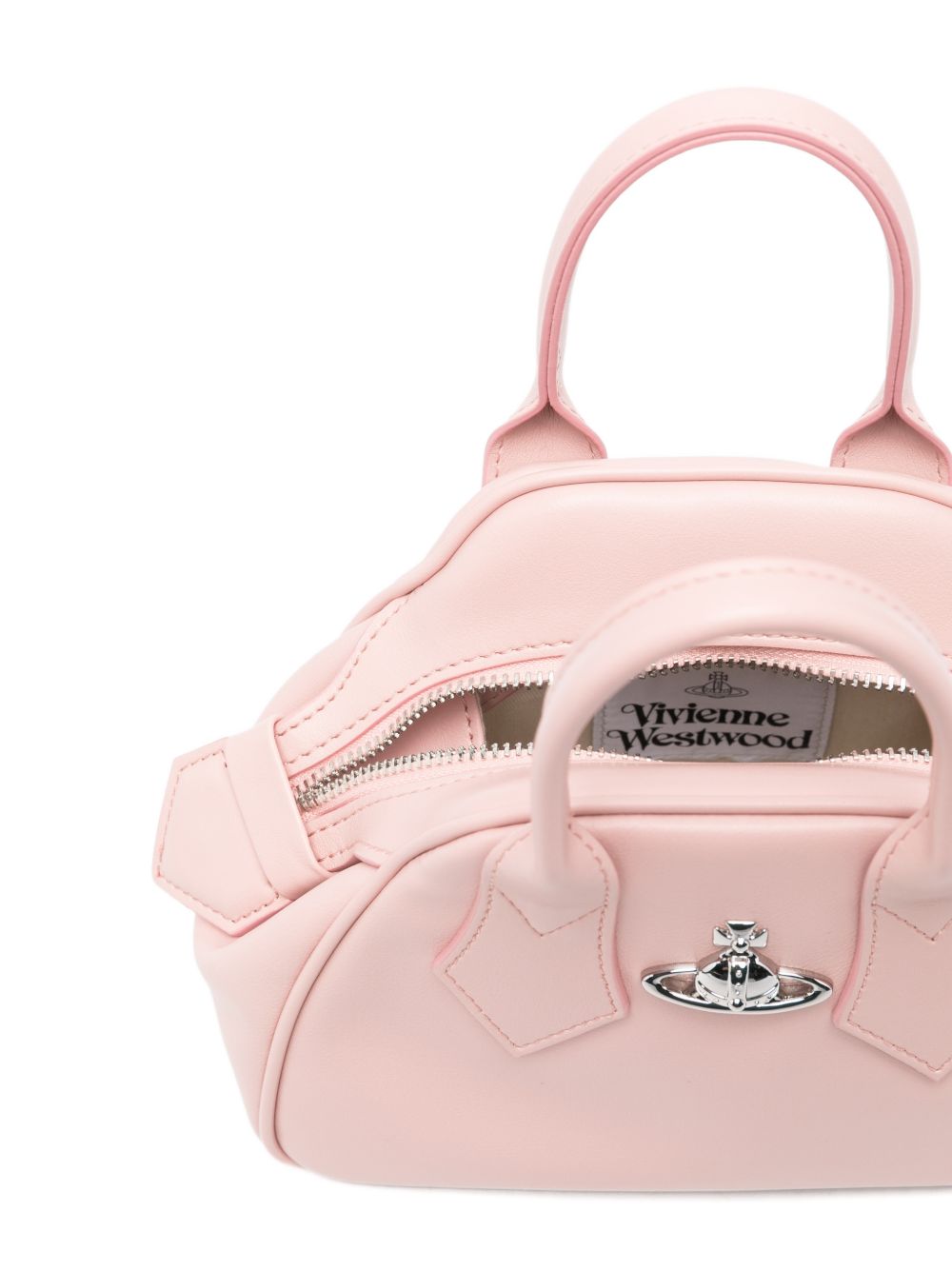 Structured Handbag With Detachable Shoulder Strap And Silver Emblem