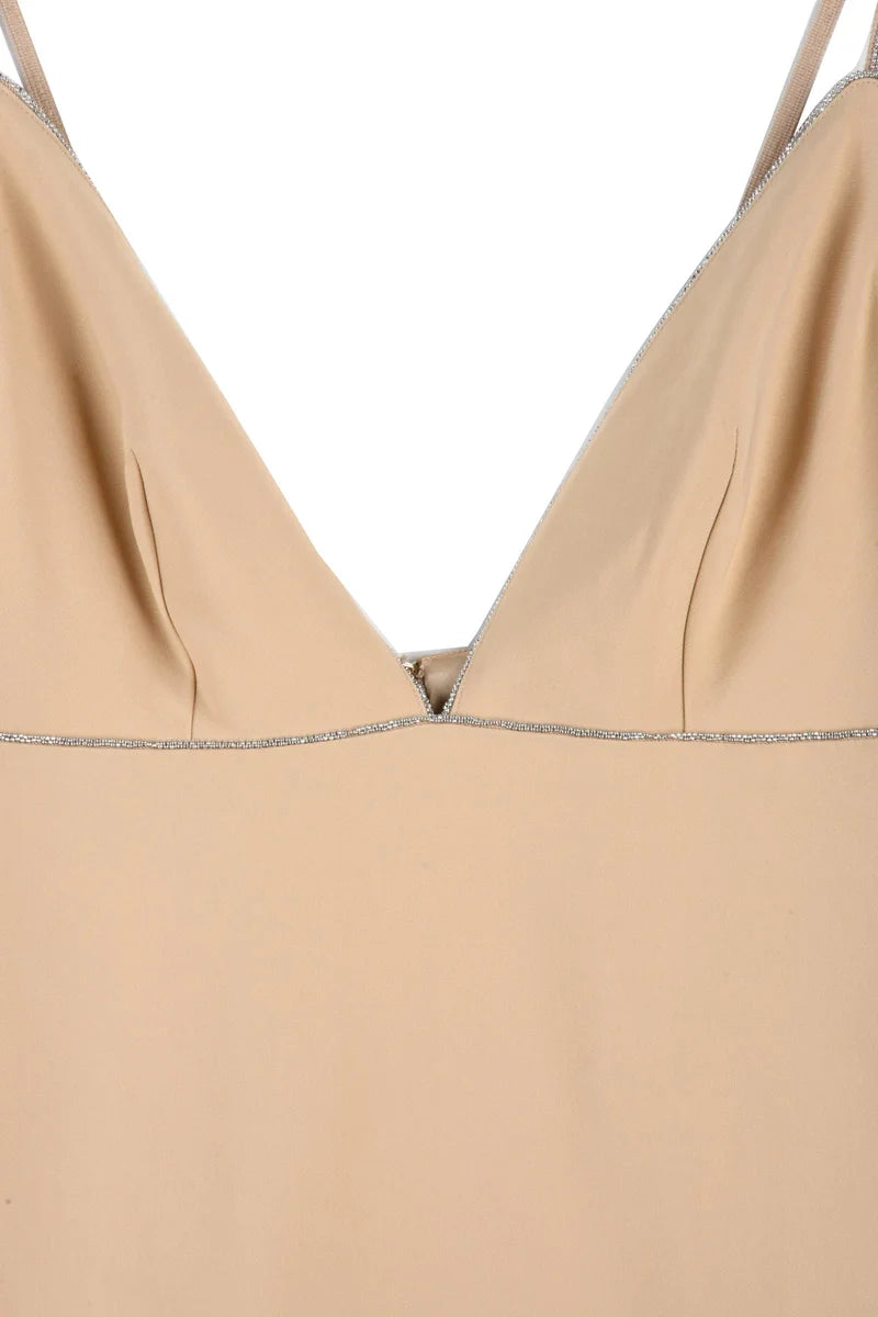 Sequin Sheath Dress - Beige