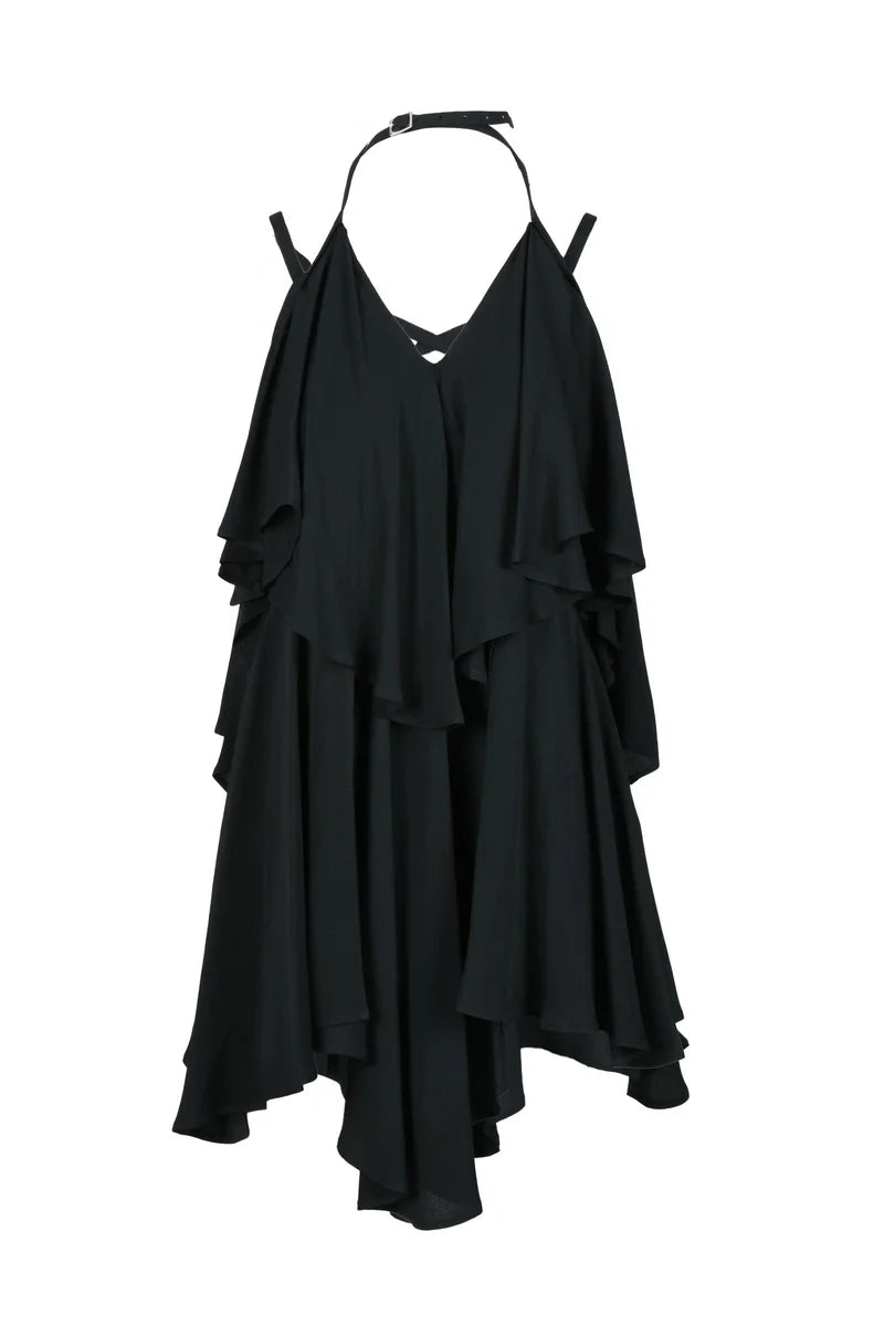 Short Twisted Dress - Black