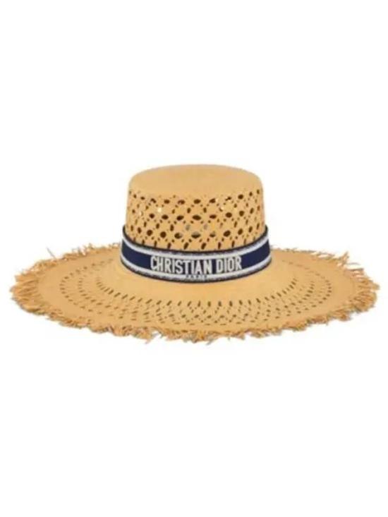 Woven Paper Wide-Brim Hat with Bold Contrast Band