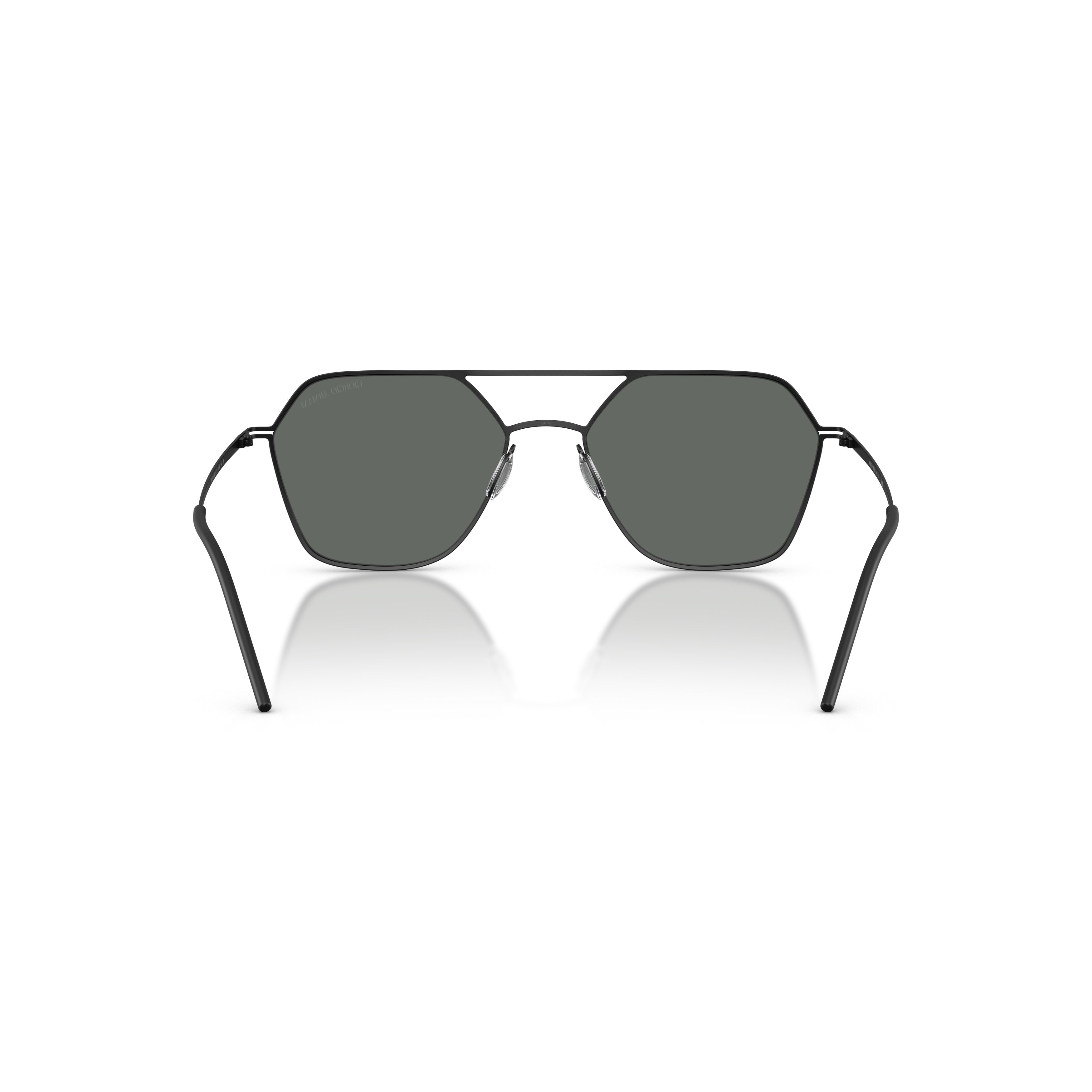 0ar6185 Geometric Metal Frame Sunglasses with Double Bridge Design