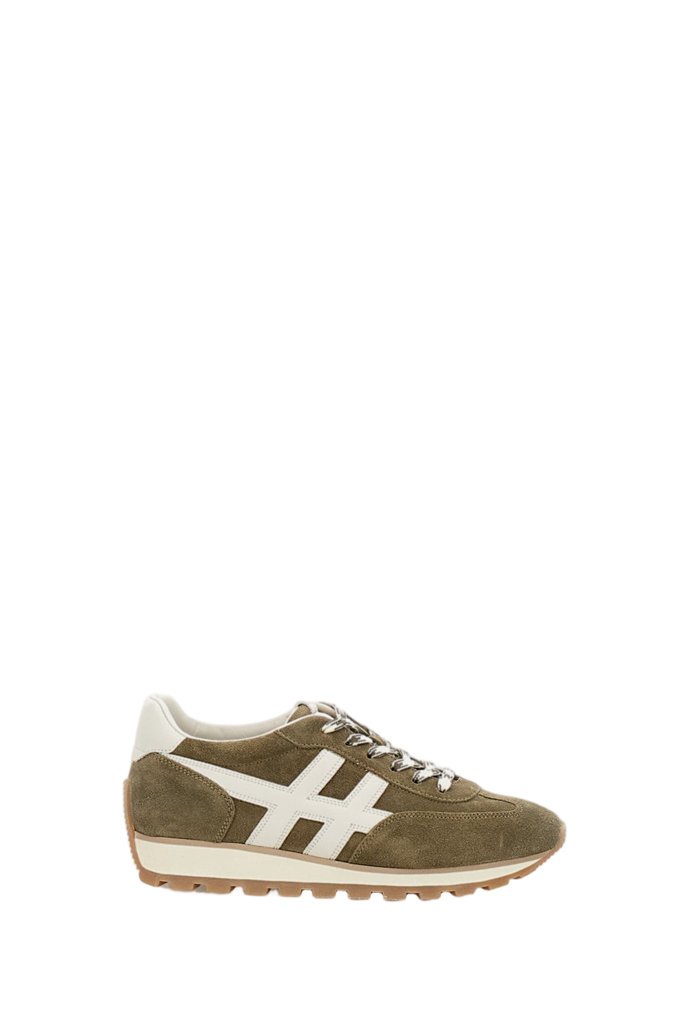 Low-Top Sneakers with Green Finish