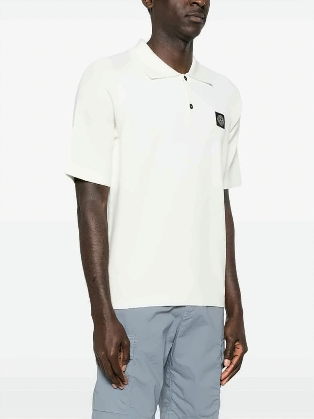 Relaxed Fit White Polo Shirt