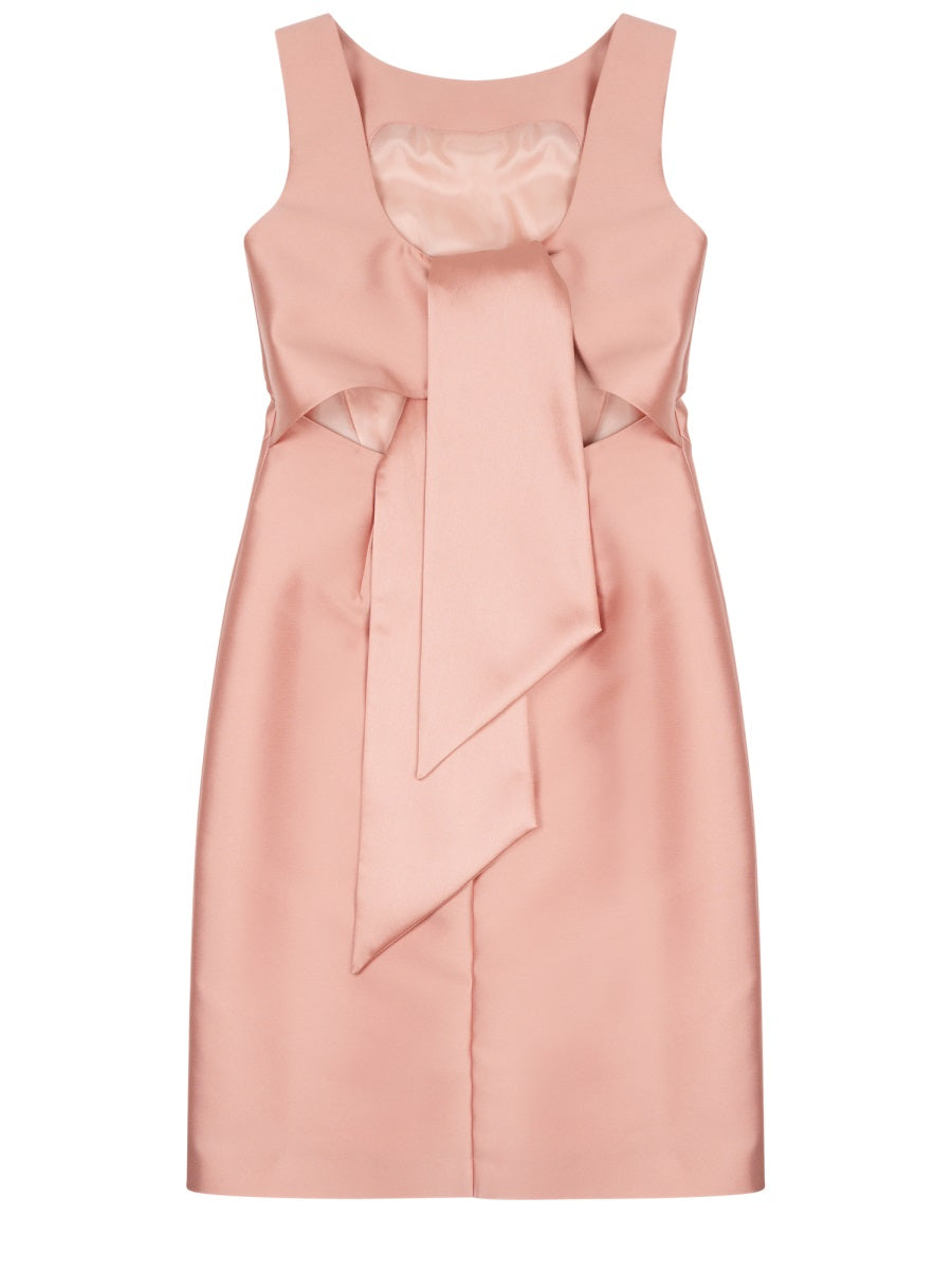 Blush Pink Satin Midi Dress