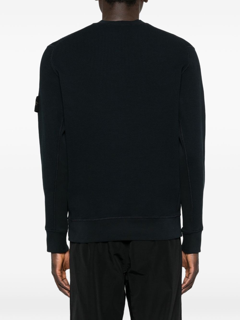 Long Sleeve Ribbed Pullover with Distinctive Patch