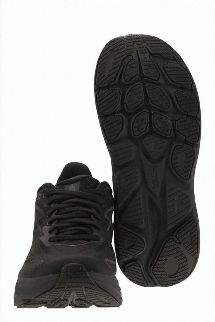 All-Black Breathable Mesh Sneakers with Cushioned Rubber Sole