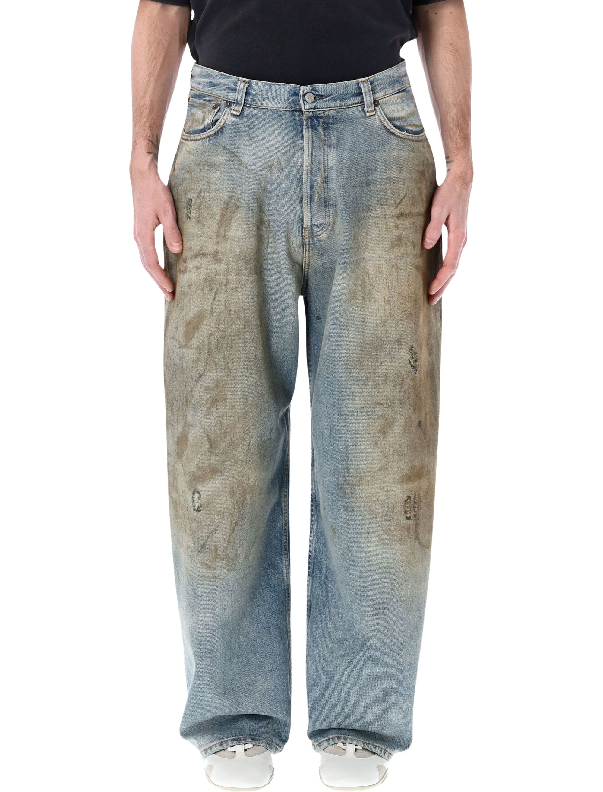 Baggy Low-Waist Jeans With Unique Hand-Applied Details