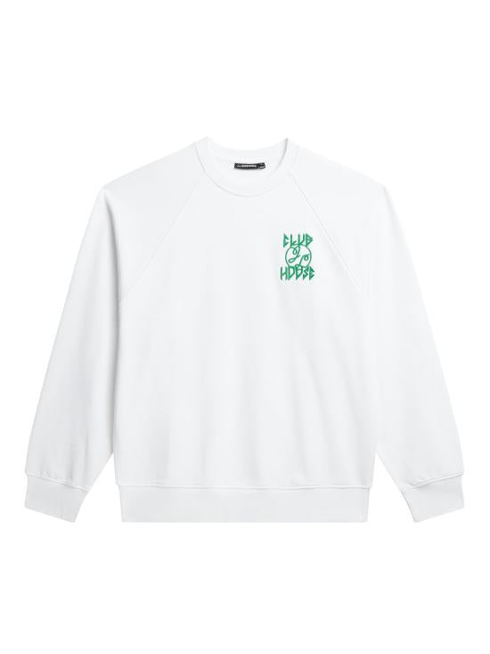Long-Sleeve Cotton Crewneck Shirt with Green Graphic Detail