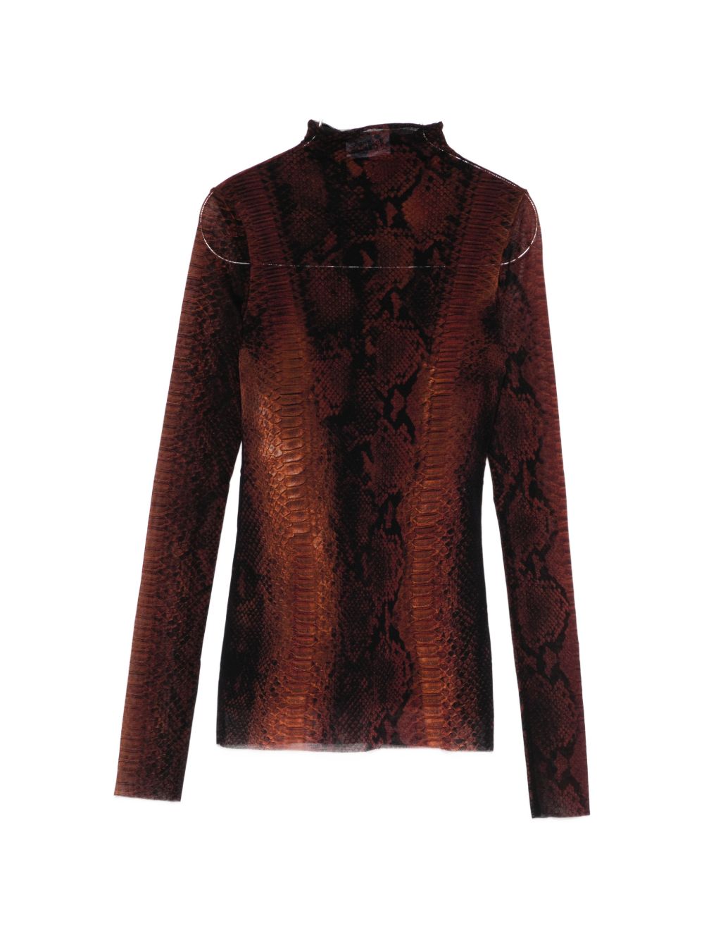 Fitted Long-Sleeved Top with Snake Print