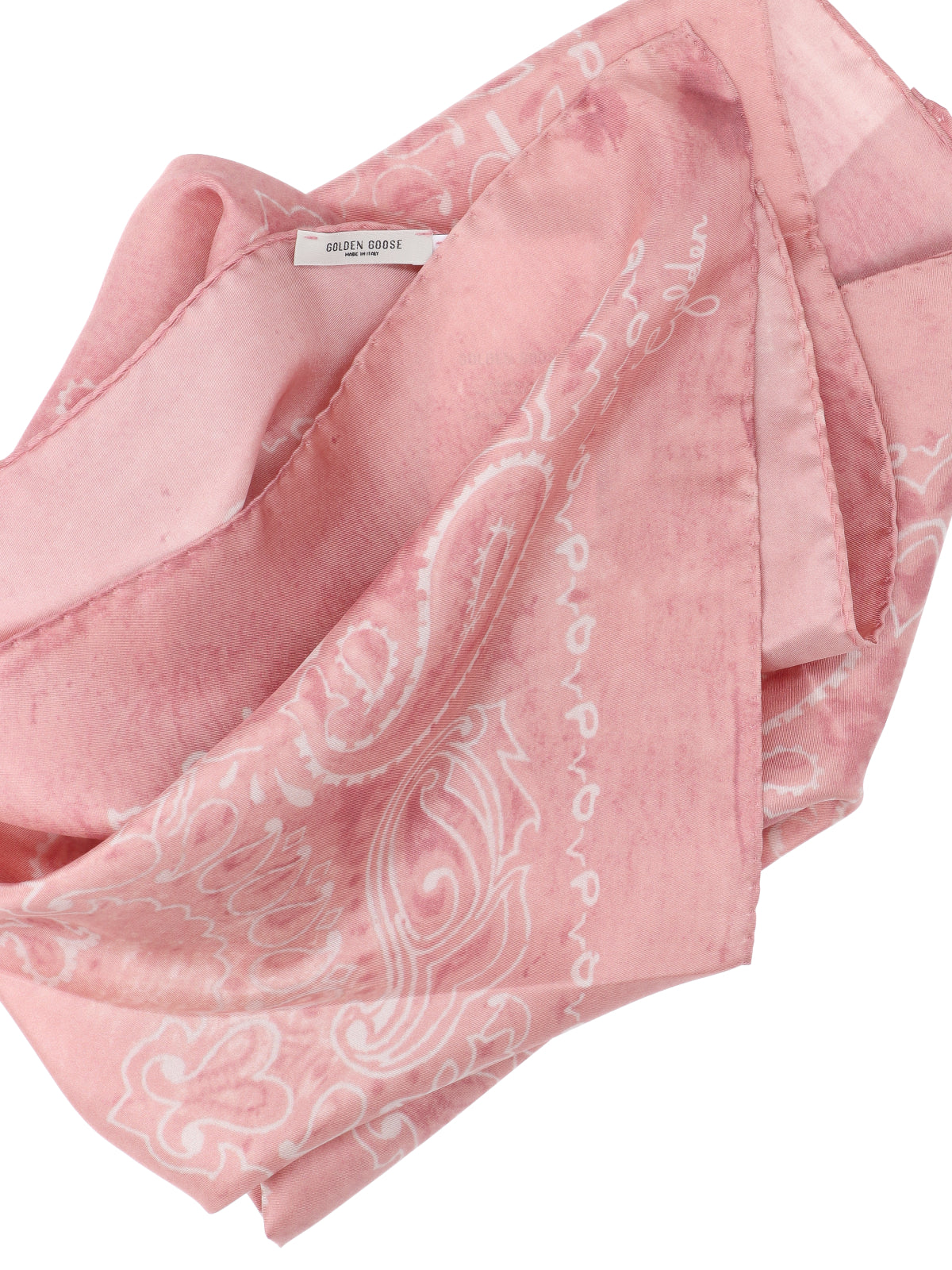Pink Paisley Design Square Silk Scarf