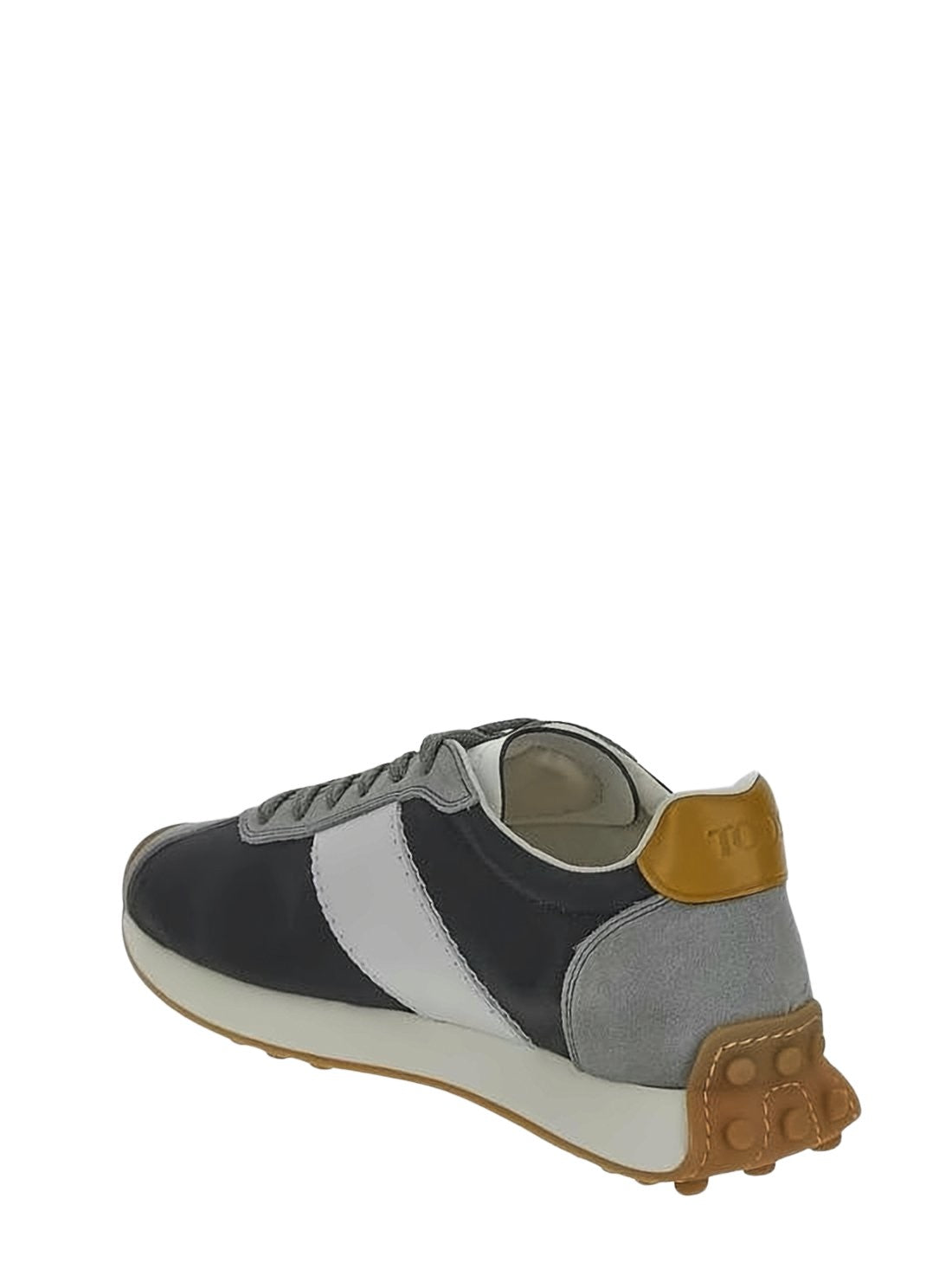 Grey Fabric and Suede Sneakers