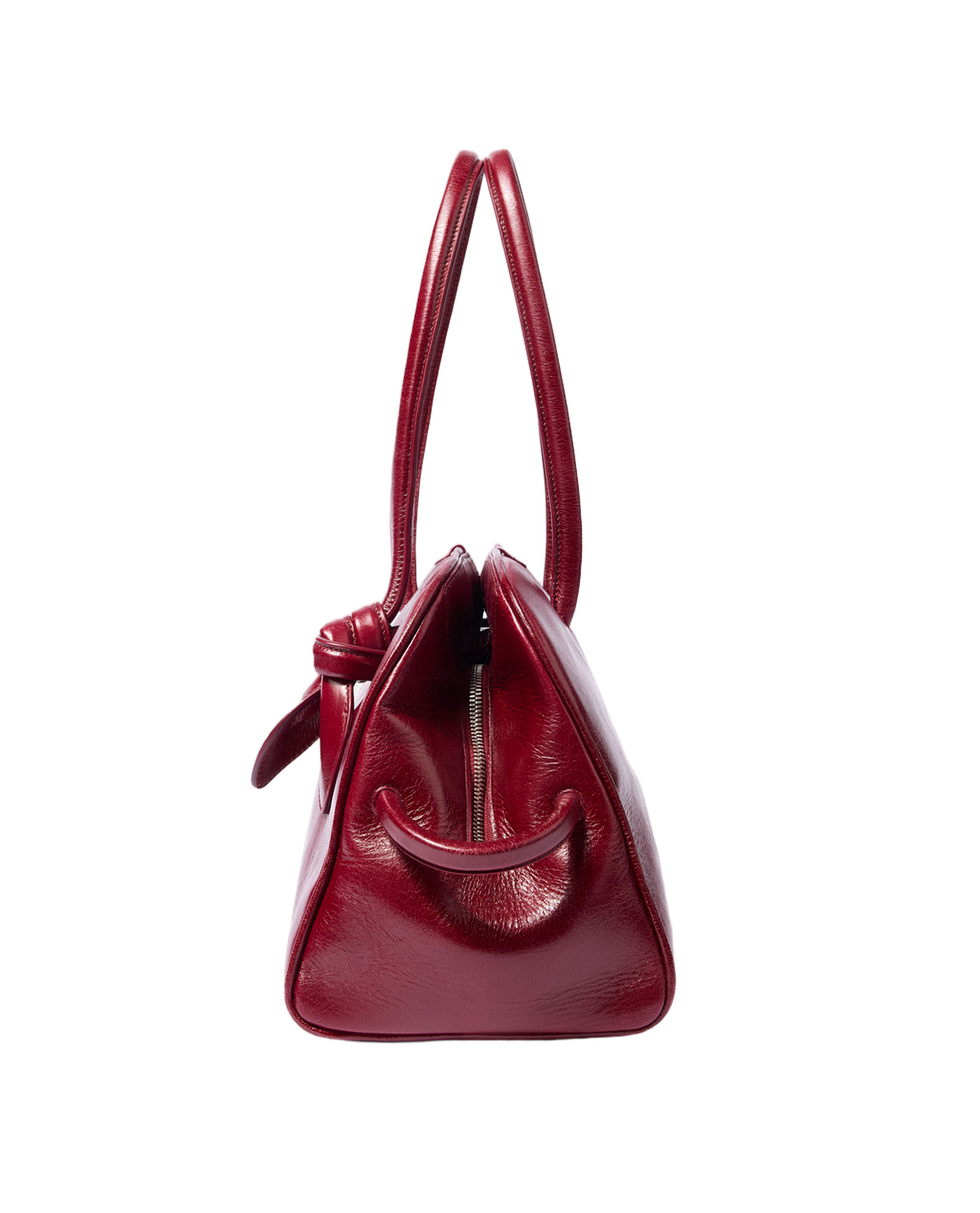 Bowling Bag In Lacquered Cowhide Leather