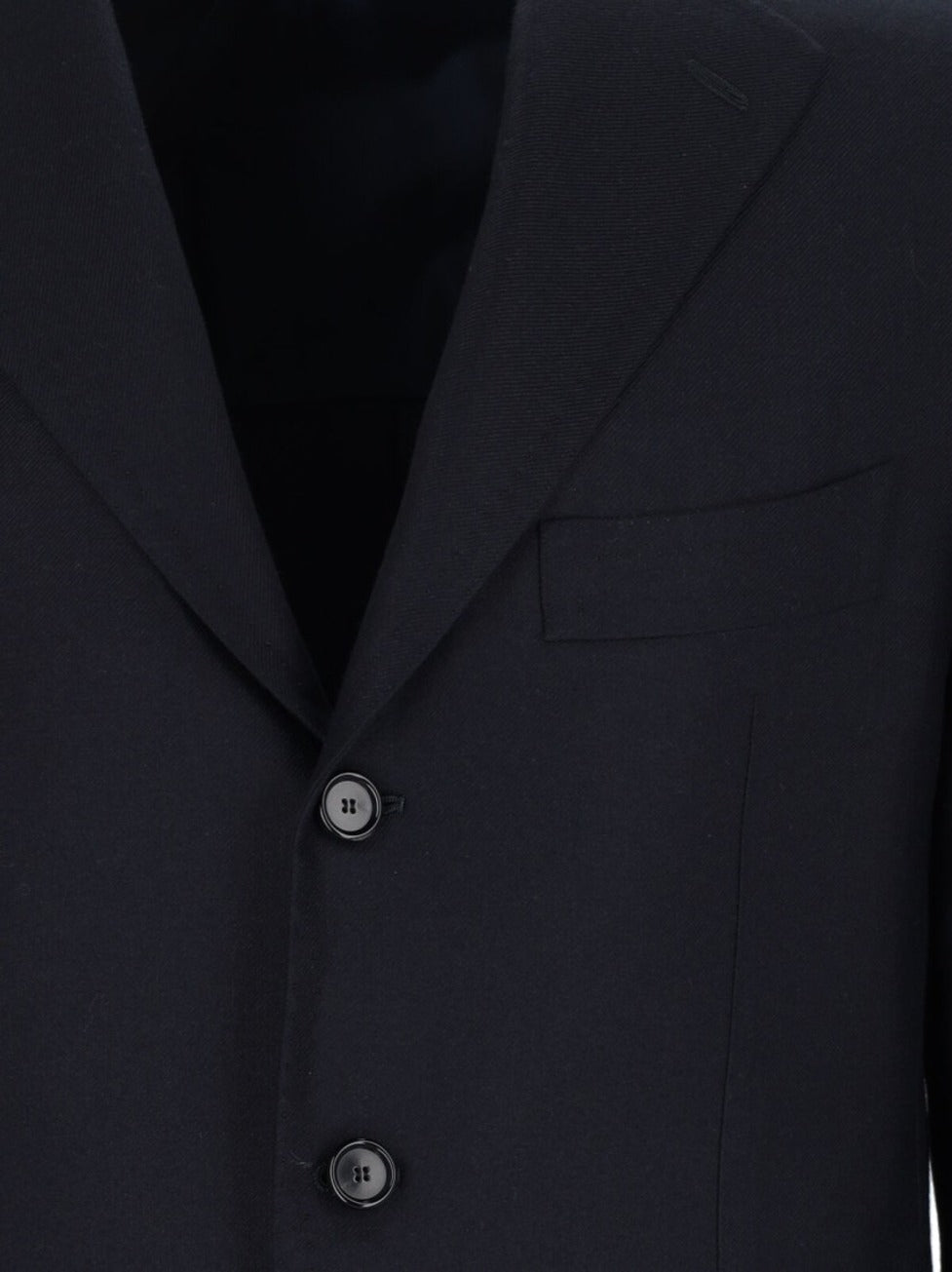 Single-Breasted Blazer In Blue Cashmere