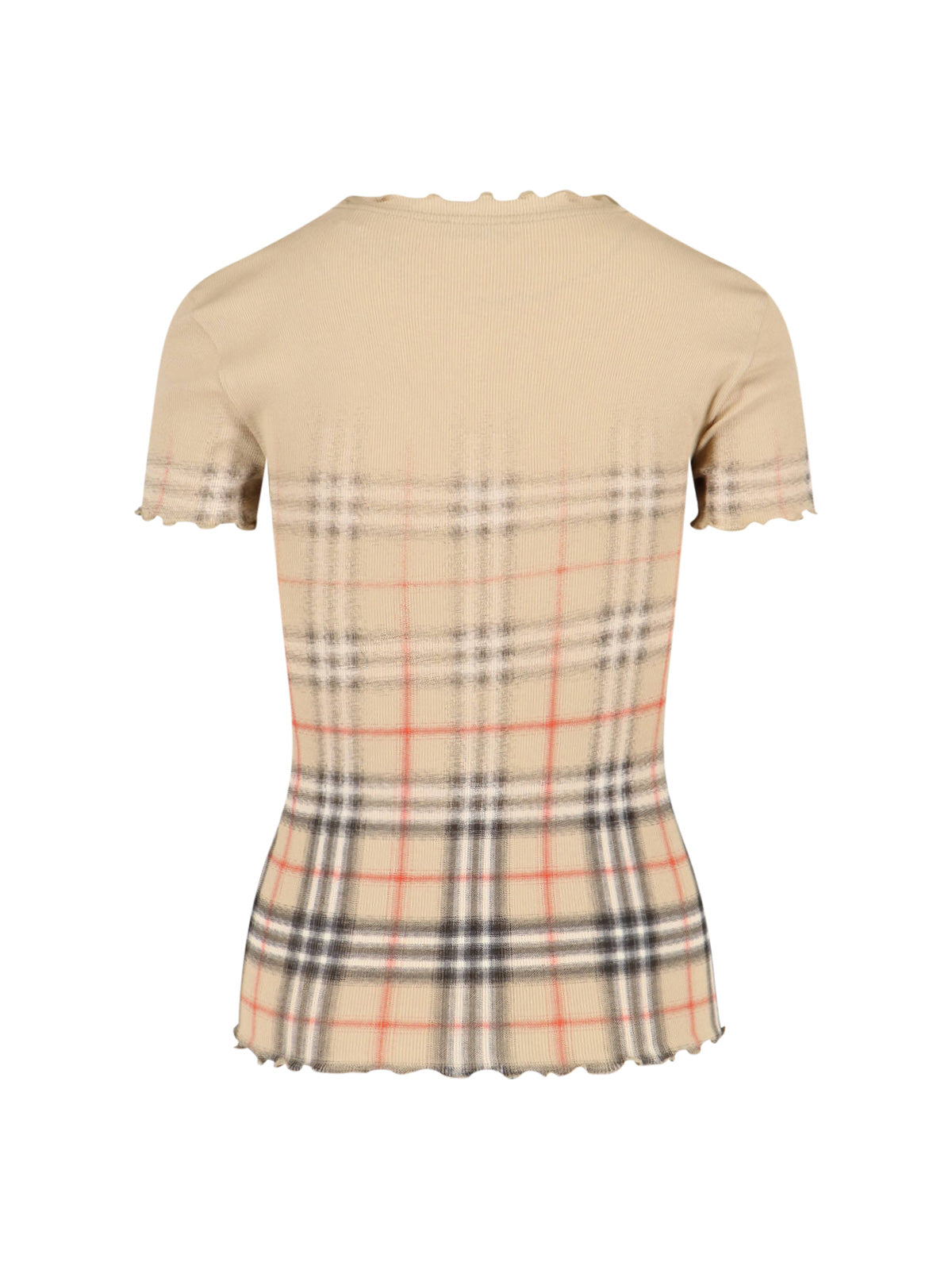 "Check" Sweater In Beige Stretch Cotton