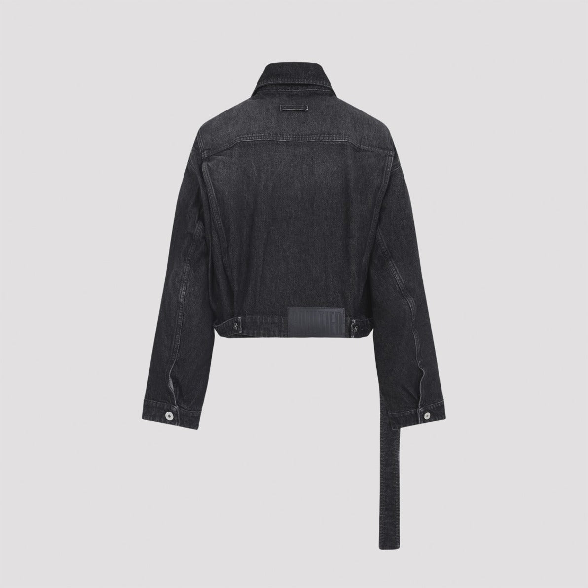 Czarna jeansowa kurtka crop