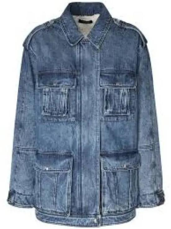 Denim Jacket with Classic Collar and Flap Pockets