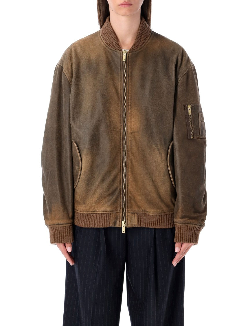 Unisex Brown Bomber Jacket