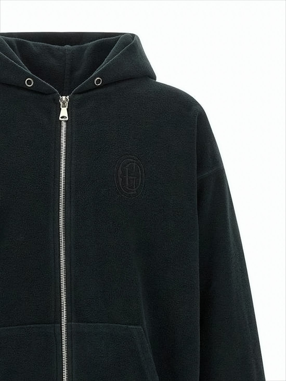 Embossed Logo Black Hoodie