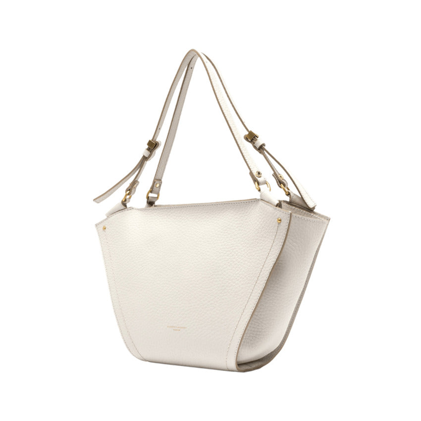 Tulip-Shape Handbag in Double Leather