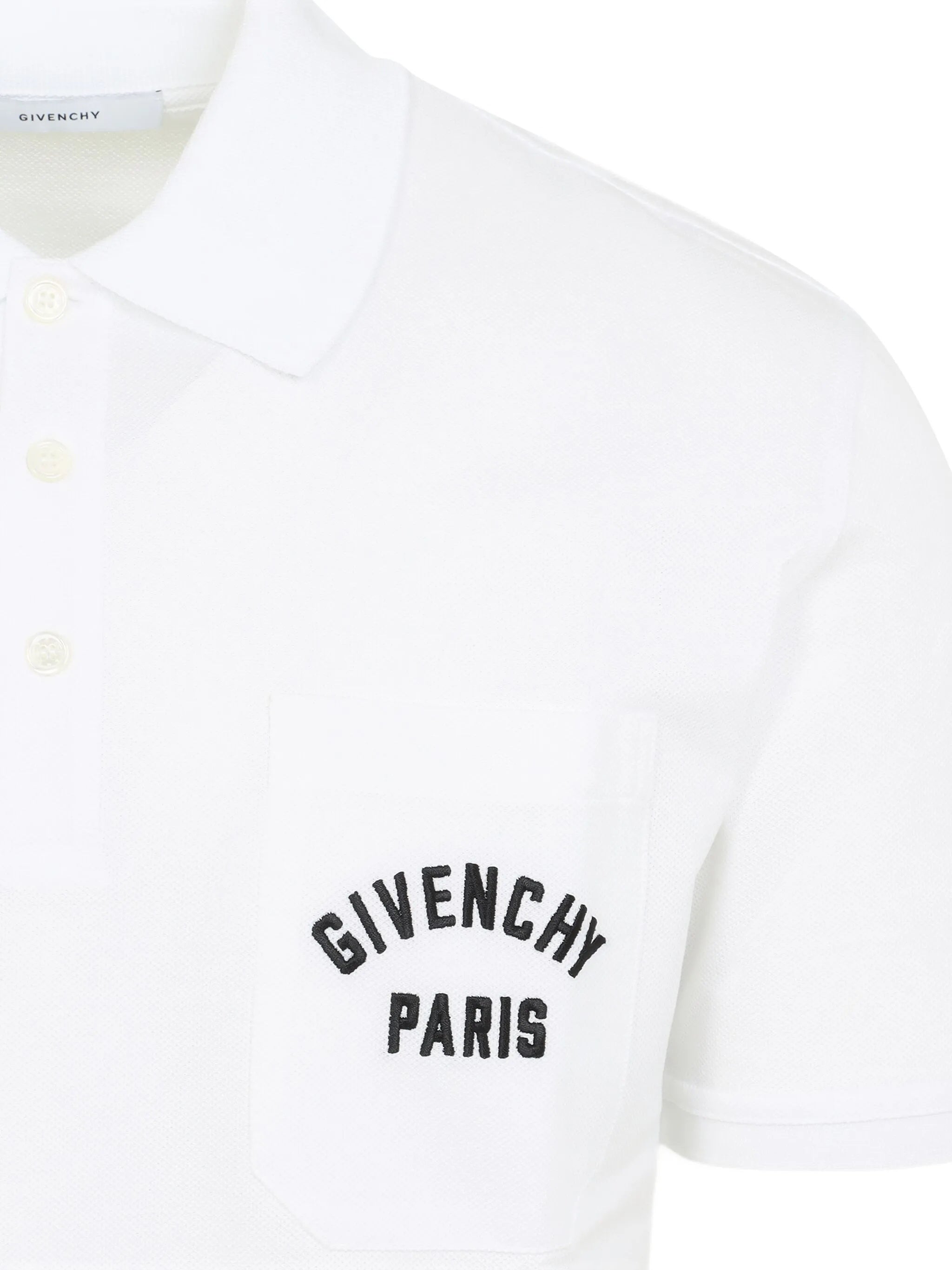 White Front Chest Pocket Cotton Polo