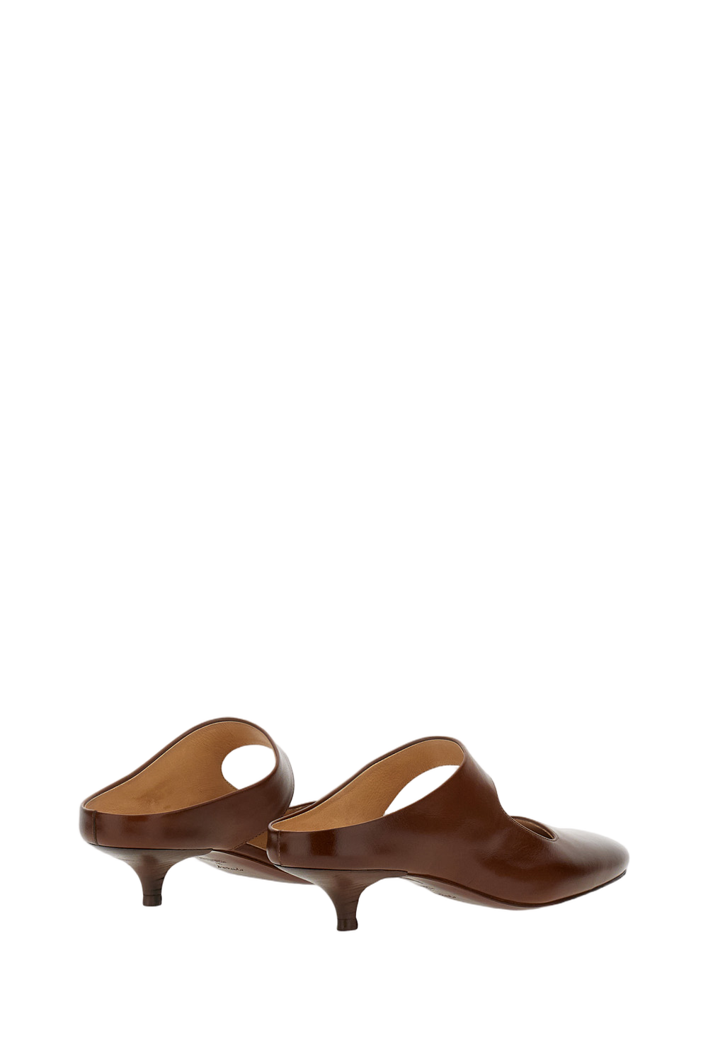 Brown Spianata Leather Mule
