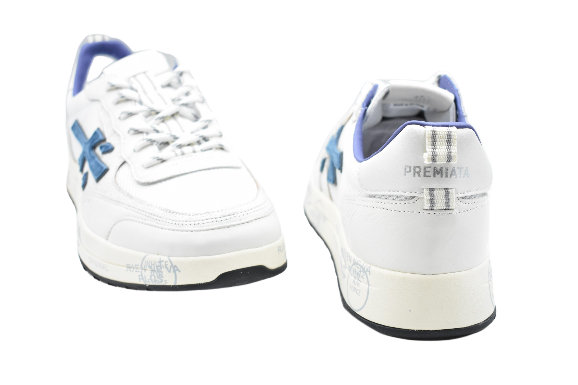 Bianco Blu Low-Top Sneakers