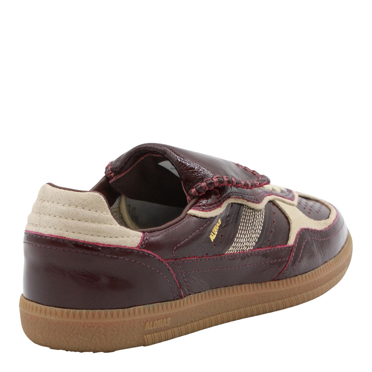 Glossy Burgundy Leather Sneakers