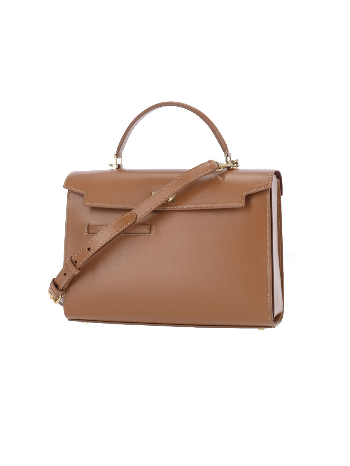 "Mortimer" Handbag, In Brown Calfskin