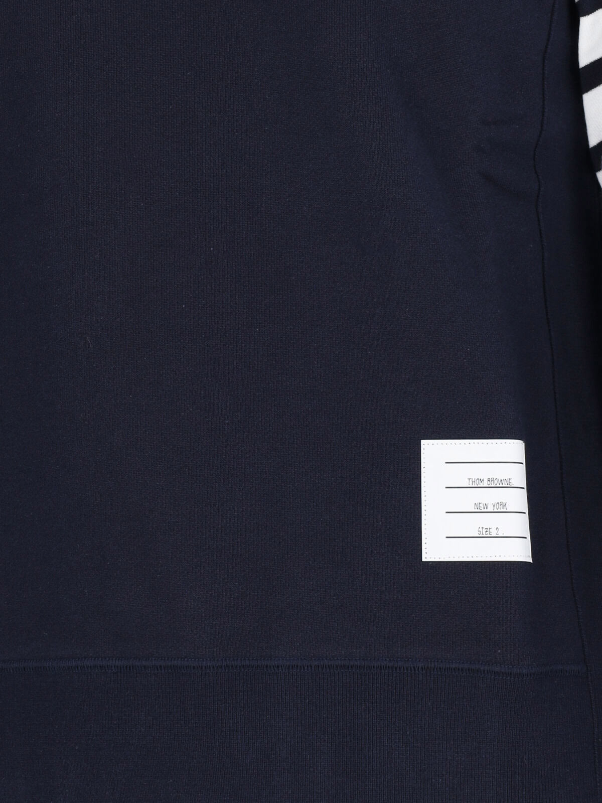 "4-Bar" Crew Neck Sweatshirt, In Blue Cotton