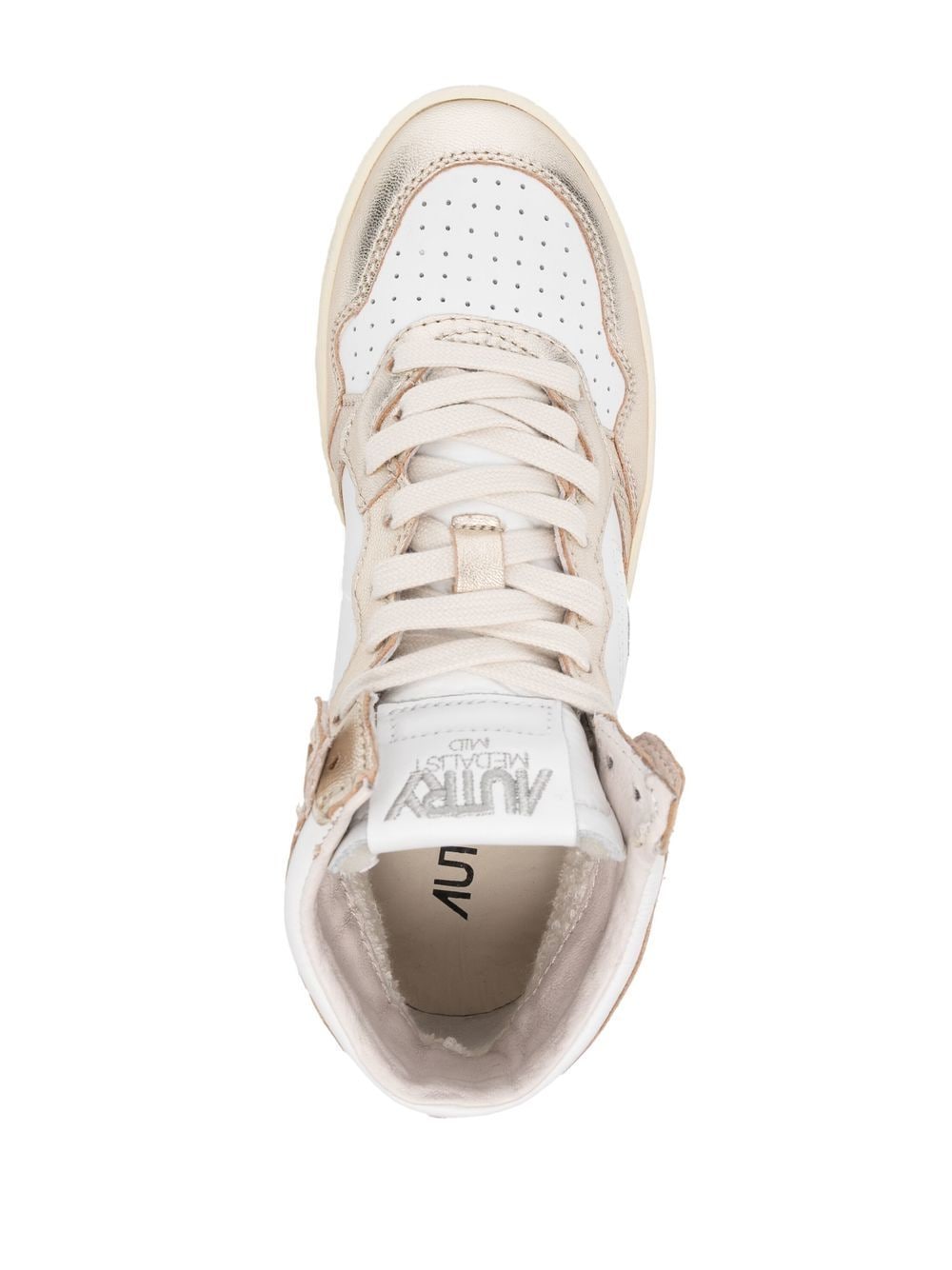 Panelled White Leather Sneakers