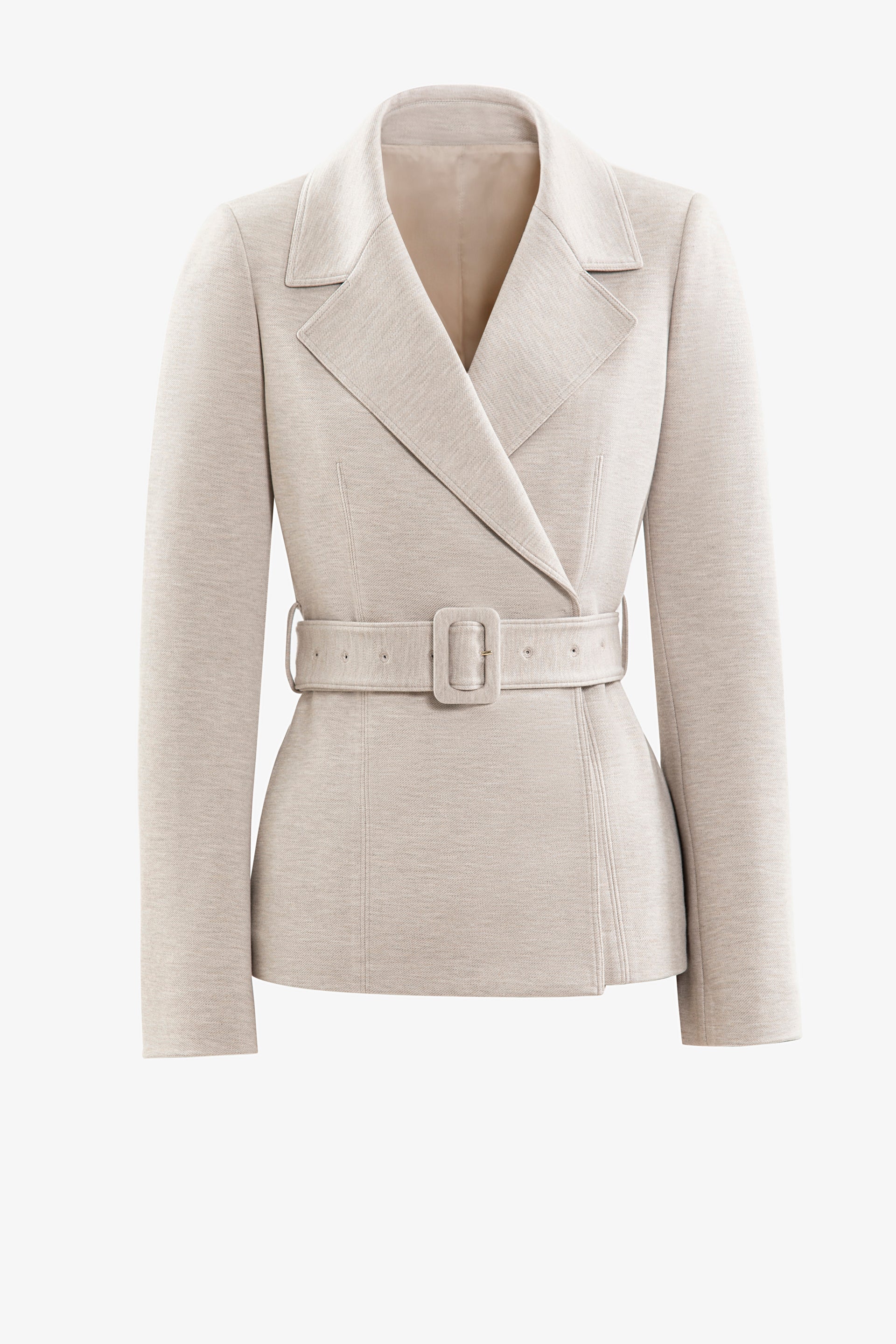 Ivory Tailored Jacket with Matching Wide Belt