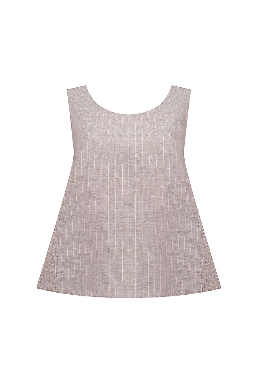 Sleeveless A-Line Top with Wide Scoop Neckline