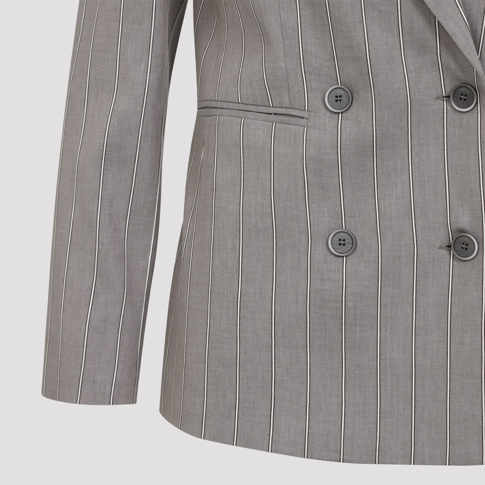 Double-Breasted Tailored Jacket With Pinstripes