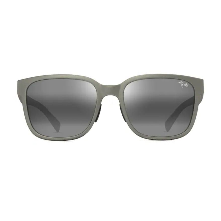 Paulele Af Matte Grey Square Sunglasses with Subtle Logo Accents