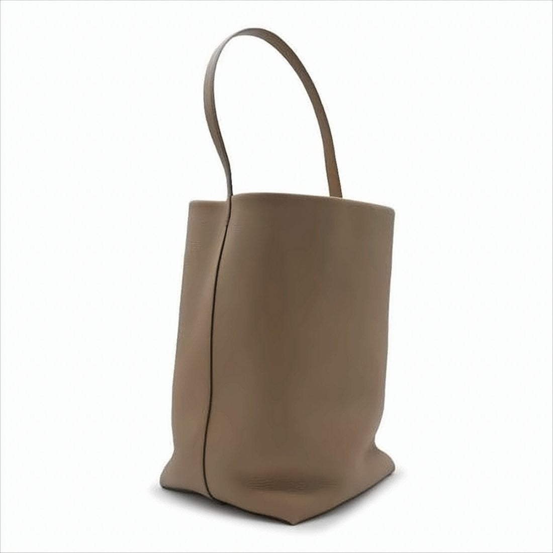 Structured Brown Calf Leather Tote