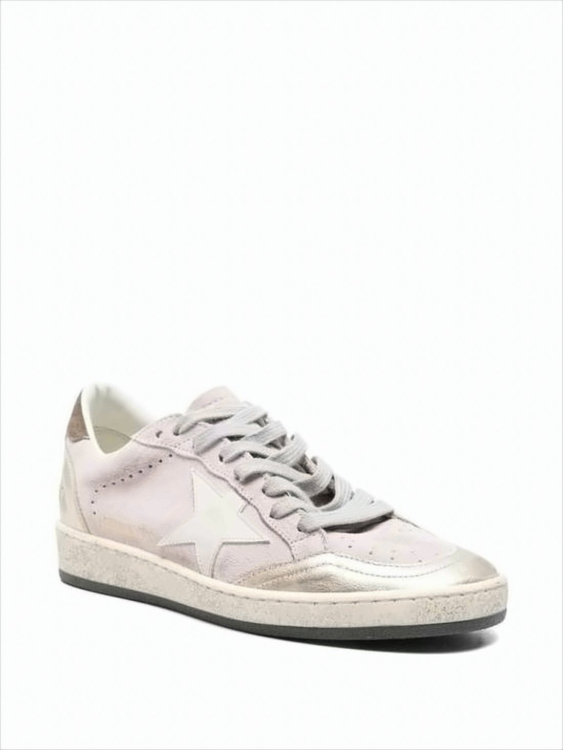 Distressed Suede Low-Top Sneakers with Star Emblem