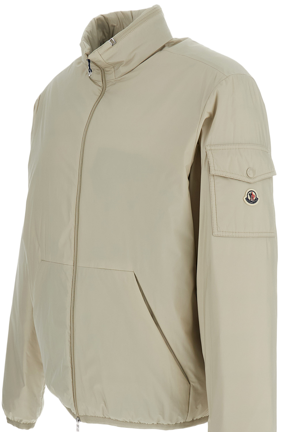 Crisp White Jacket with Front Zipper