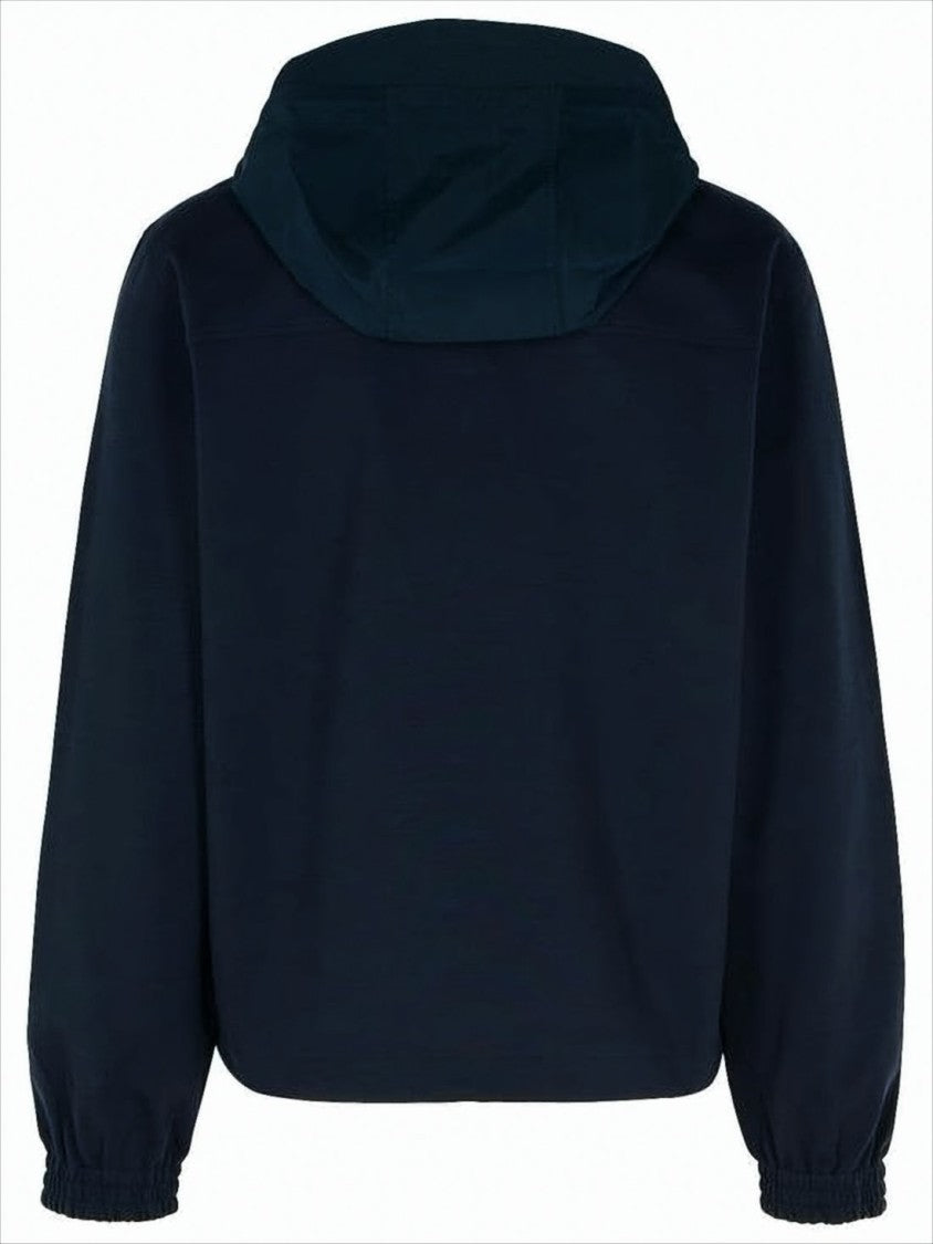 Relaxed Fit Half-Zip Hoodie with Drawstring Hood