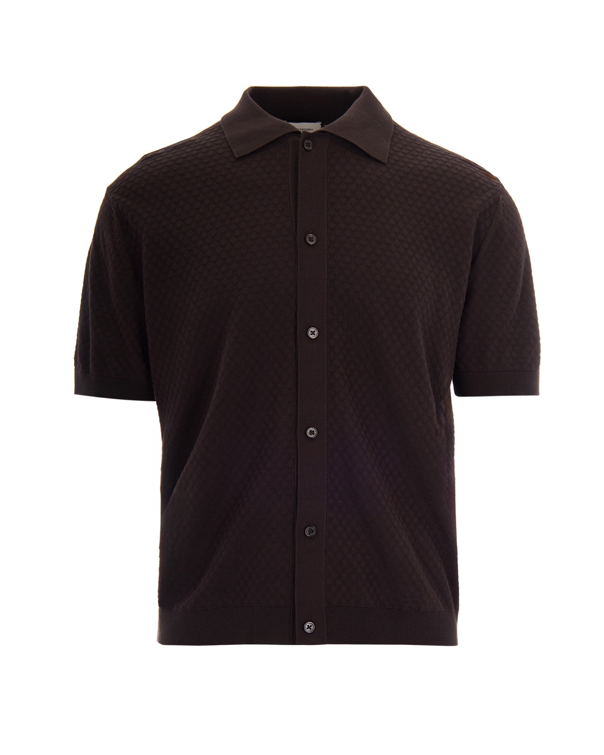 Brown Knit Polo Shirt