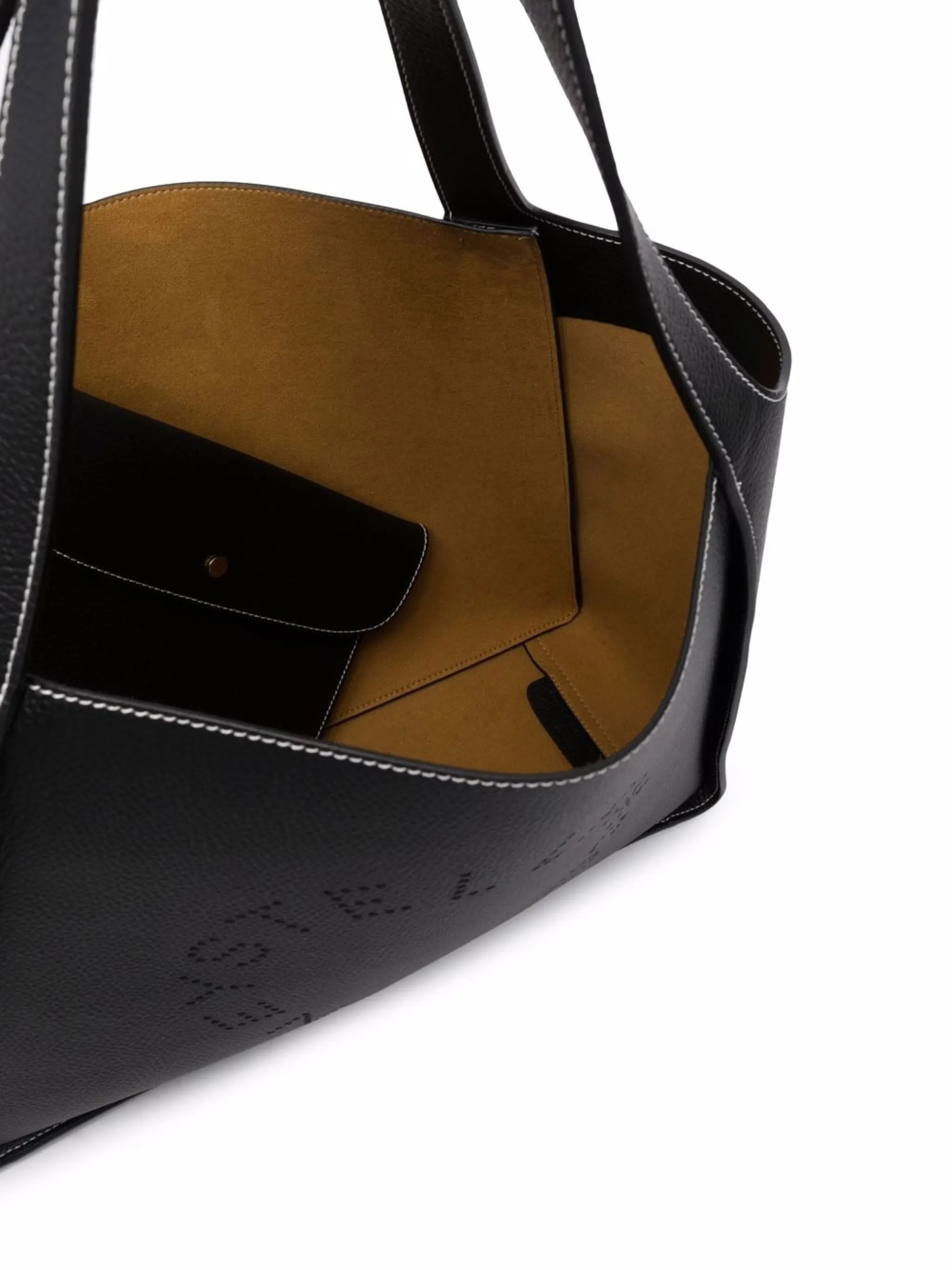 Textured Trapezoidal Tote Bag With Circular Logo