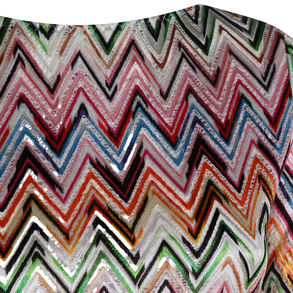 Red Dress with Multi-Color Zigzag Pattern