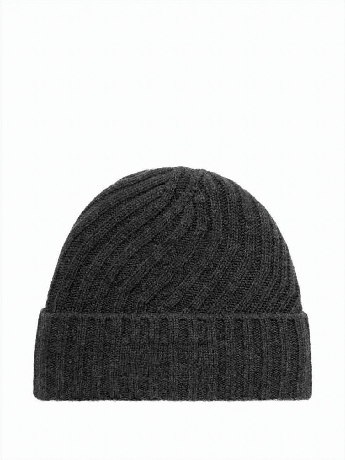 Ribbed Cashmere and Merino Wool Beanie