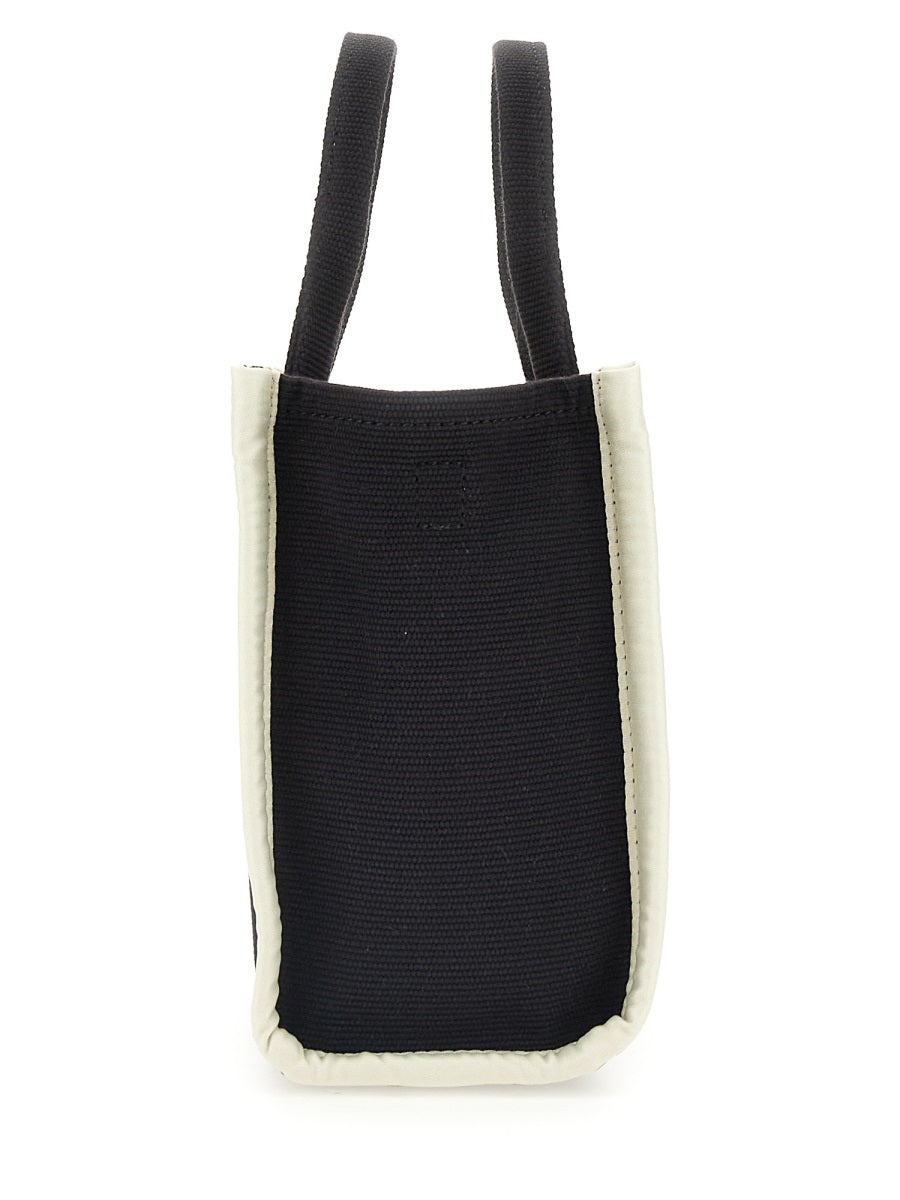 Black Cotton Blend Small Logo Tote Bag