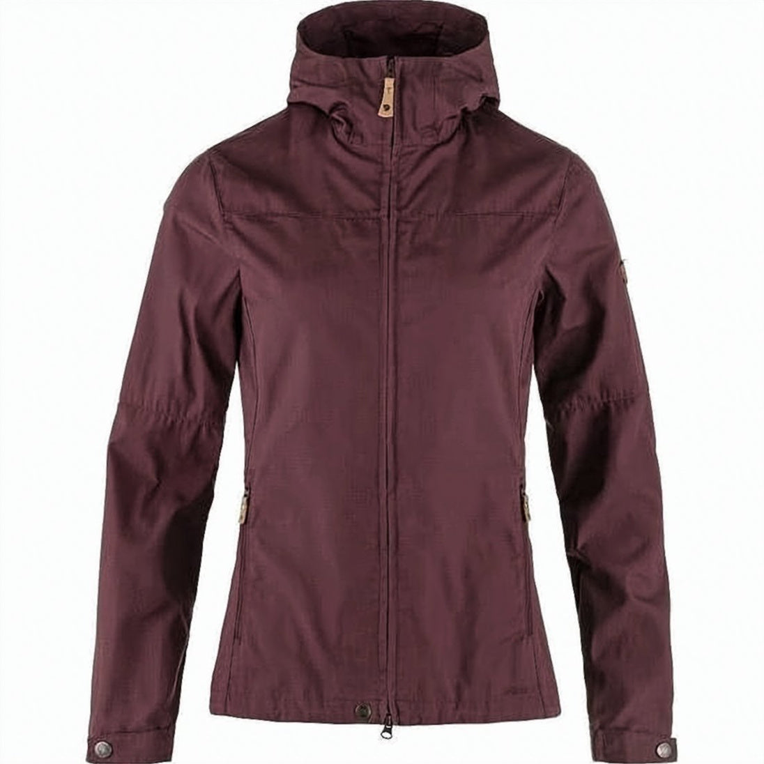 Fitted Burgundy Jacket with High Collar
