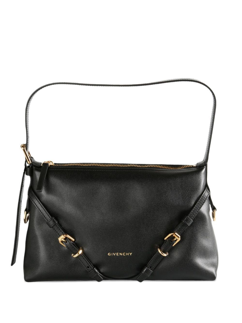 Rectangular Black Calf Leather Handbag