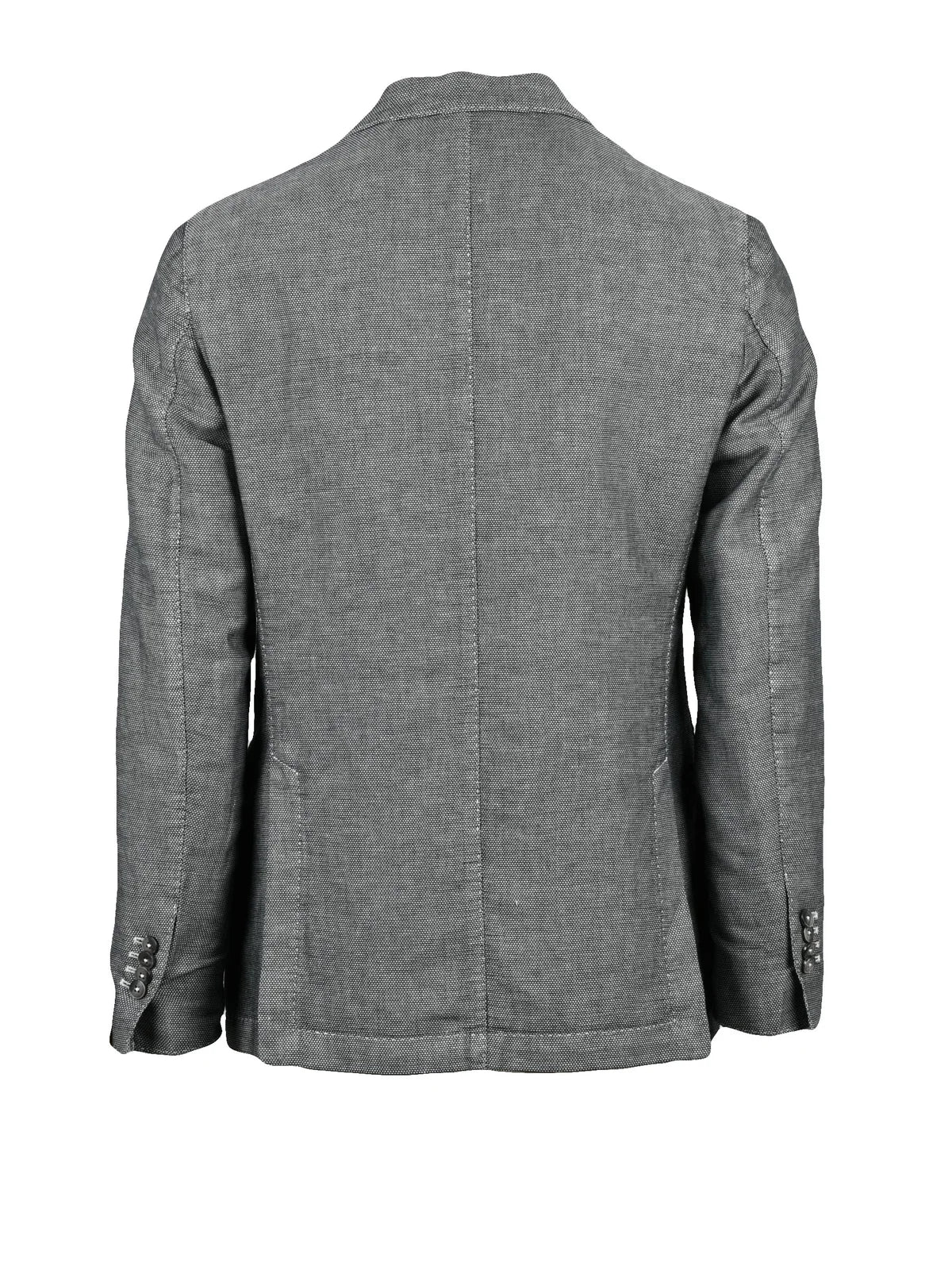 Grey Linen Cotton Rounded Jacket