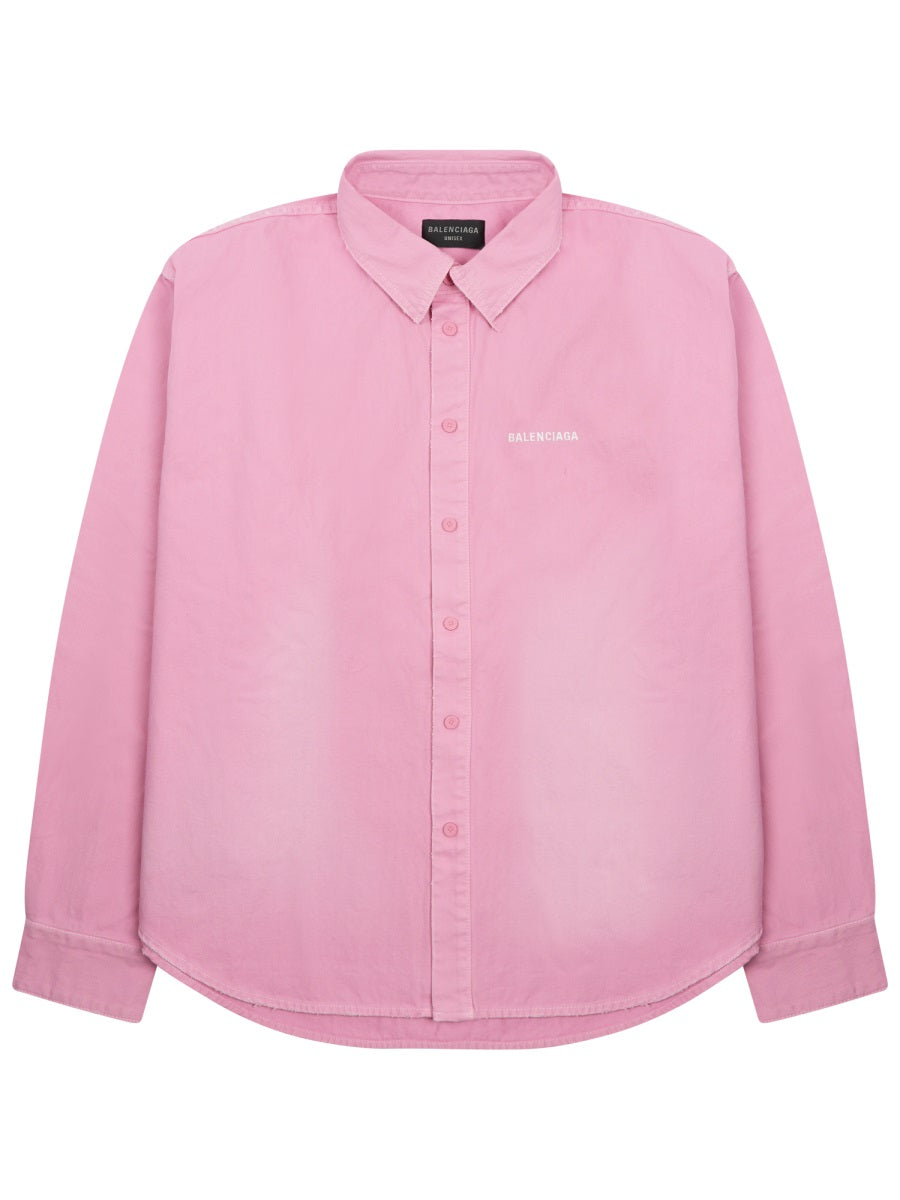 Large-Fit Cotton Shirt With Subtle Logo Detail
